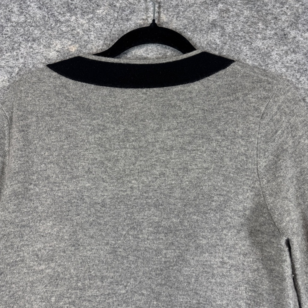Neiman Marcus Gray Black Cashmere Cardigan Open Front Quiet Luxury Minimalist M - Picture 12 of 14